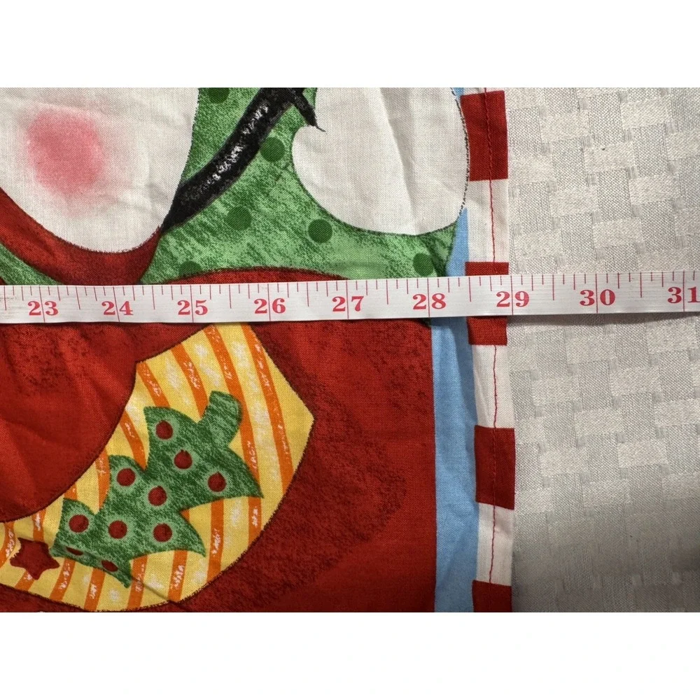 Frostie and Friends Red Blue Green Holiday Cotton Apron Adjustable Ties